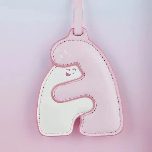 Cute Hugging Leather Bag Charm – Handmade Cartoon-Inspired Pendant | Creative Keychain Accessory | Sweet Gift for Women