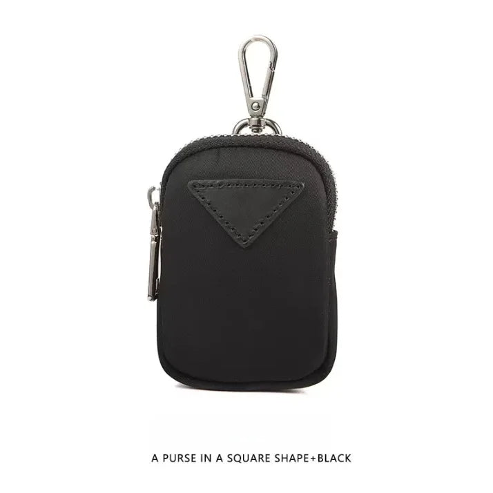 Genuine Leather Round Mini Bag Charm – Luxury Circle Coin Purse & Lipstick Holder | Elegant Accessory for Handbags & Crossbody Straps