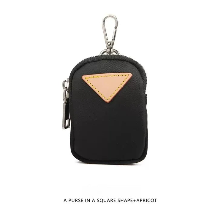 Genuine Leather Round Mini Bag Charm – Luxury Circle Coin Purse & Lipstick Holder | Elegant Accessory for Handbags & Crossbody Straps