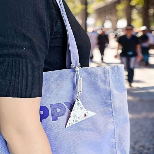 Premium Leather Printed Paper Airplane Charm – Creative and Minimalist Keychain and Bag Accessory Perfect for Holiday Gifting