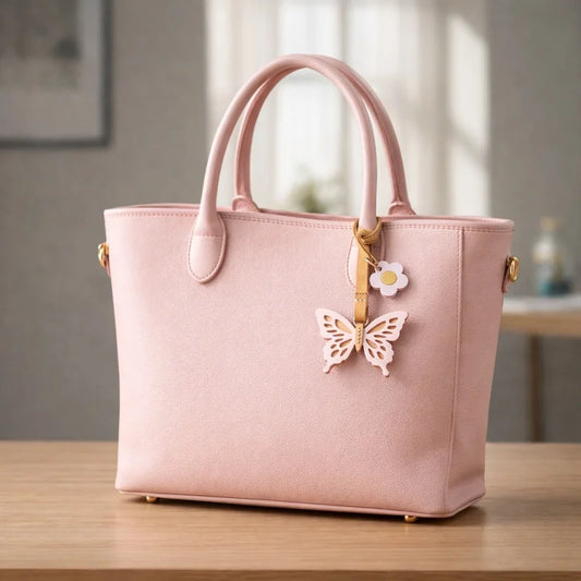 Oversized Hollow Butterfly Leather Bag Charm – Handcrafted Full-Grain Leather Statement Pendant | Artisan Cutwork Design | Elegant Gift for Her