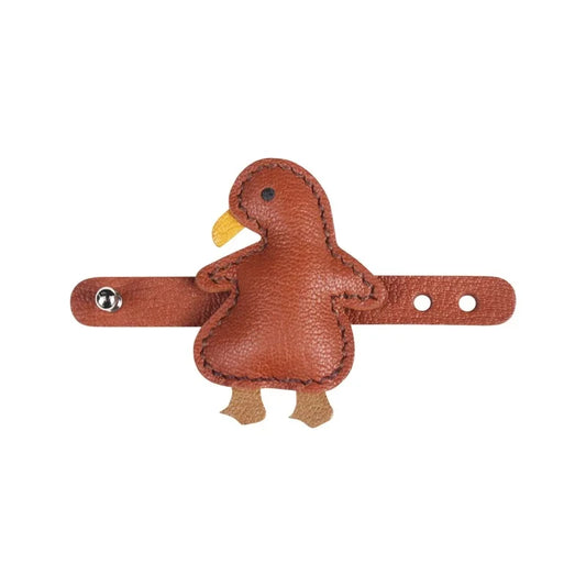 Lucky Roast Duck Leather Bag Charm – Handmade Full-Grain Leather Pendant | Whimsical Culinary-Inspired Accessory | Unique Symbol of Good Fortune & Style