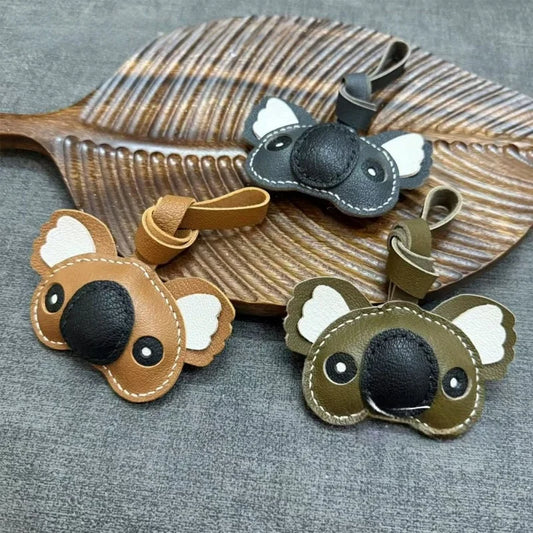 Koala Leather Bag Charm – Handcrafted Sheepskin Pendant for Backpacks, Totes, or Gift Decoration | 3D Animal Design | Whimsical & Premium Accessory in Earth Tones