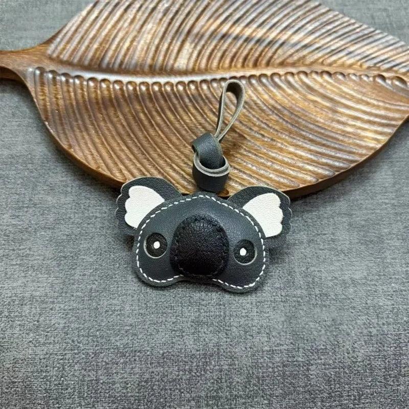 Koala Leather Bag Charm – Handcrafted Sheepskin Pendant for Backpacks, Totes, or Gift Decoration | 3D Animal Design | Whimsical & Premium Accessory in Earth Tones