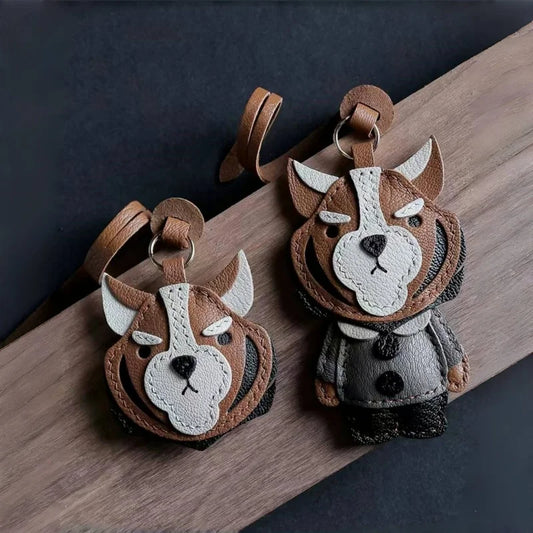 Designer Zodiac Tiger Leather Bag Charm – Handmade Animal Keychain Pendant | Premium Leather Craft Accessory | Unique Year of the Tiger Gift