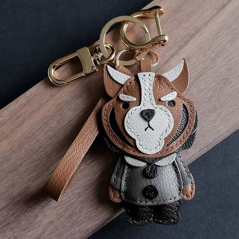 Designer Zodiac Tiger Leather Bag Charm – Handmade Animal Keychain Pendant | Premium Leather Craft Accessory | Unique Year of the Tiger Gift