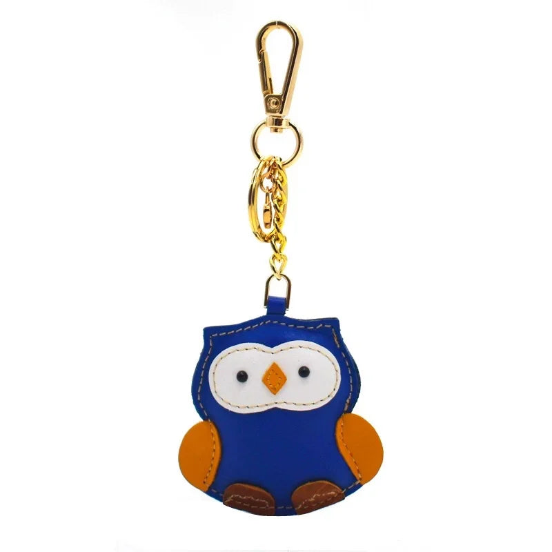 Nordic Owl Leather Bag Charm – Full-Grain Leather Keychain & Bookmark | Cute Handmade Owl Pendant | Whimsical Gift for Bag & Journal Lovers