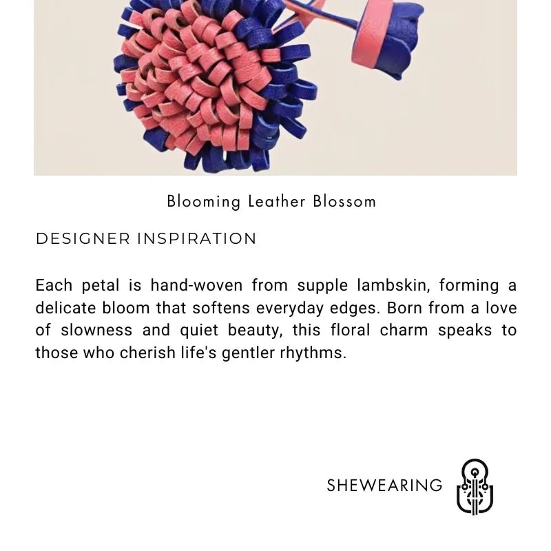 Blooming Leather Flower Bag Charm – Handmade Lambskin Keychain Ornament | Soft Petal Design | Unique Gift for Her - Tomlynam