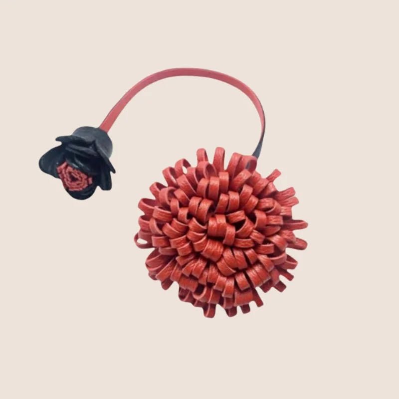 Blooming Leather Flower Bag Charm – Handmade Lambskin Keychain Ornament | Soft Petal Design | Unique Gift for Her - Tomlynam