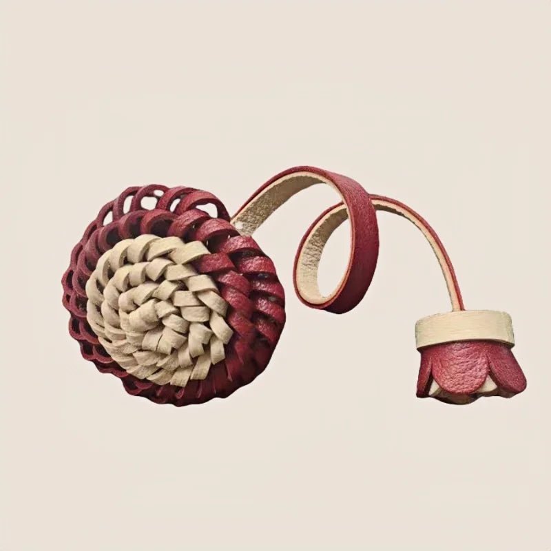 Blooming Leather Flower Bag Charm – Handmade Lambskin Keychain Ornament | Soft Petal Design | Unique Gift for Her - Tomlynam