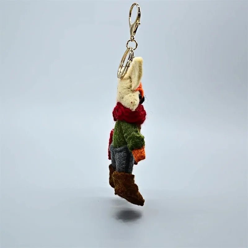 Bookish Fox Wool Charm – Handmade Felt Keychain | Cozy Green Sweater & Book - Loving Design | Slow Living Bag Pendant - Tomlynam