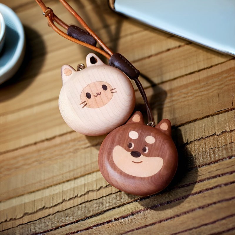 Cat and Dog Couple Charm | Handcrafted Wooden Bag Charm | Artisanal Gift for Friends and Couples | Unique Animal Design - Tomlynam