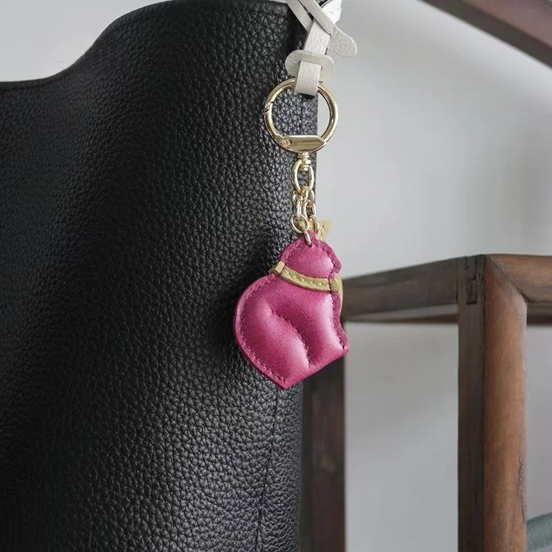 Cat & Fish Leather Bag Charm – Handmade French Goatskin Keychain | Whimsical Duo Pendant | Purse Accessory Gift for Cat Lovers - Tomlynam