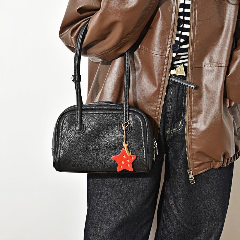 Cheese Star Leather Bag Charm - Handcrafted Vegetable - Tanned Unique Star Design, Small Niche Gift for Bags and Accessories - Tomlynam