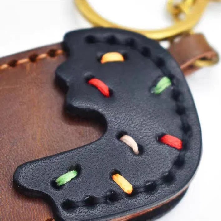 Chocolate Ice Cream Leather Bag Charm – Handmade Full - Grain Cowhide Keychain | Cute Popsicle Pendant for Handbags | Sweet & Stylish Gift Idea - Tomlynam
