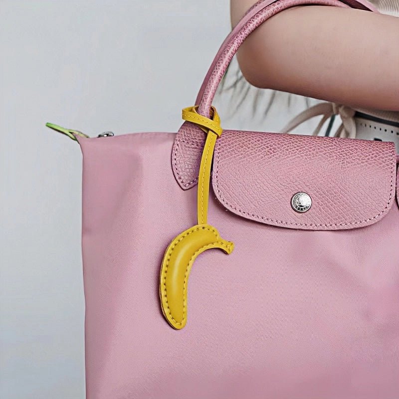 Creative Banana Leather Bag Charm – Full - Grain Cowhide Handmade Accessory for Bags and Keys, Whimsical Gift Idea - Tomlynam