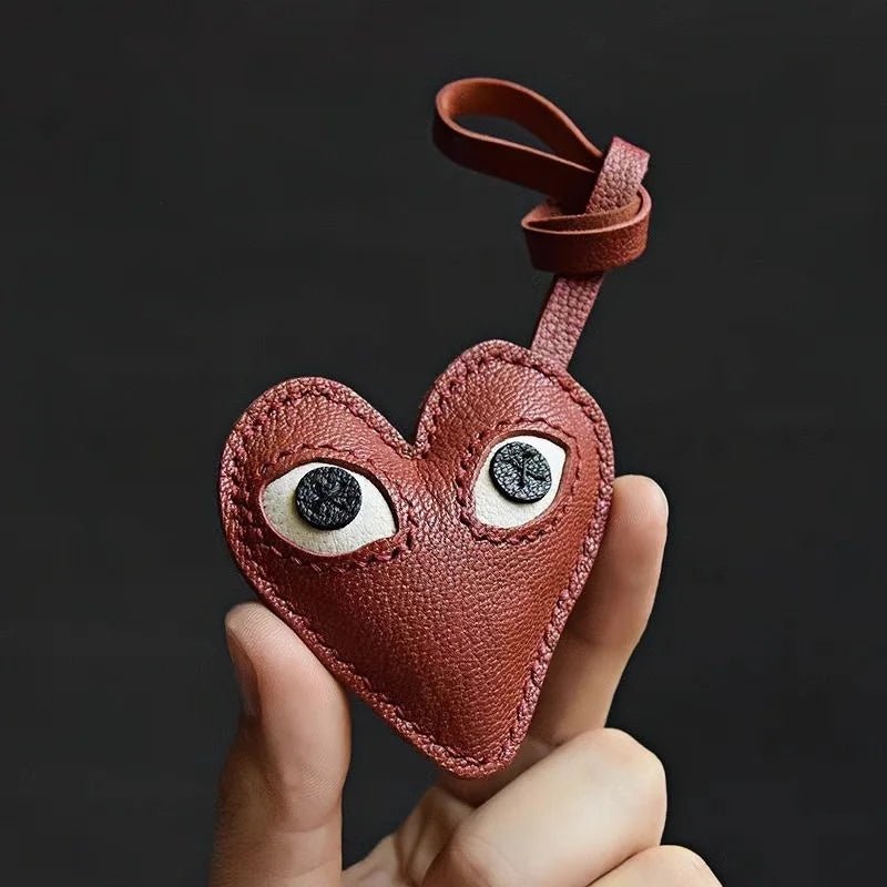 Creative Leather Heart Charm – Handcrafted Minimalist Key & Bag Accessory for Trendy Styling - Tomlynam