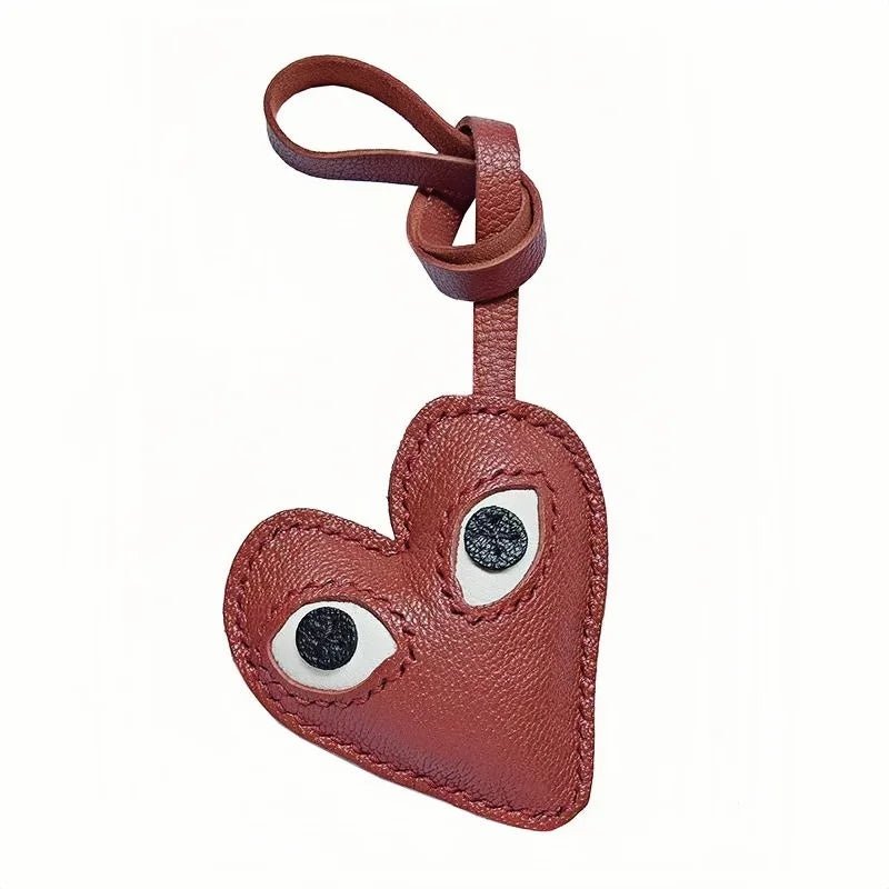 Creative Leather Heart Charm – Handcrafted Minimalist Key & Bag Accessory for Trendy Styling - Tomlynam