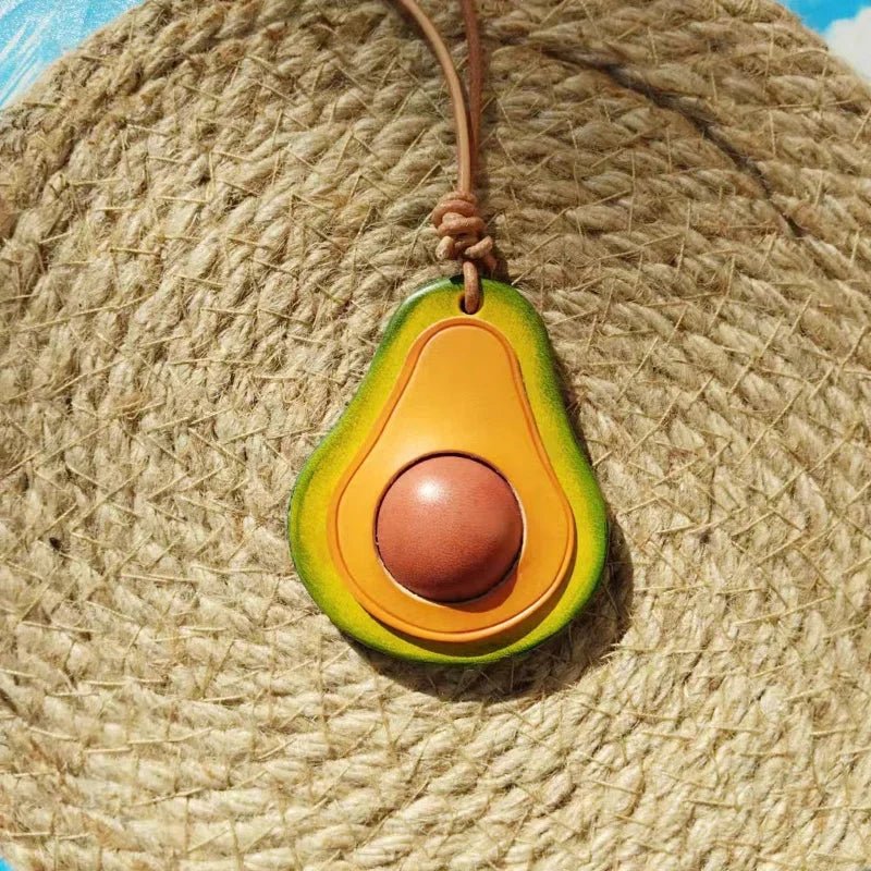 Colorful Avocado Leather Bag Charm – Handcrafted Vegetable - Tanned Keychain | Playful Fruit Pendant for Handbags | Creative Vegan - Inspired Accessory - Tomlynam