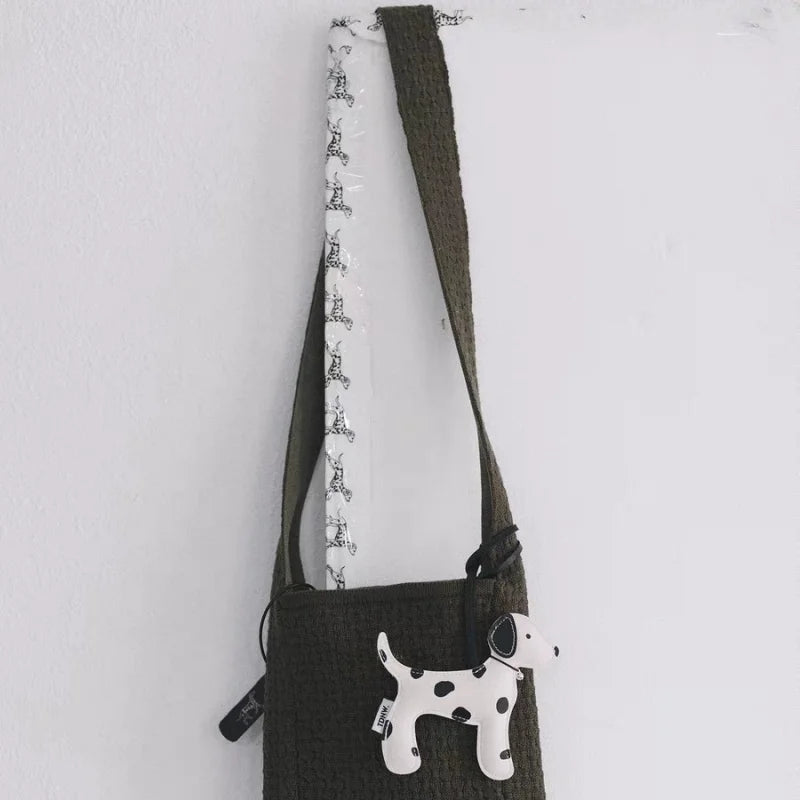 Dalmatian - Inspired Leather Dog Bag Charm – Cute Cartoon Animal Pendant | Handcrafted Faux Leather Accessory | Whimsical Gift for Women - Tomlynam