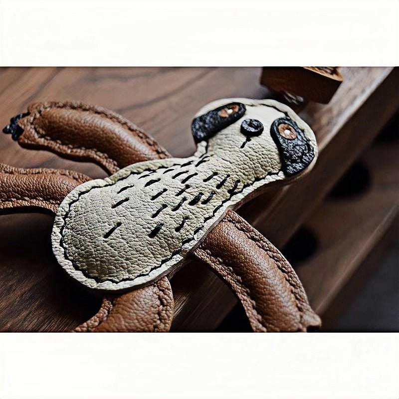 Designer Original Folivora Sloth Handmade Leather Bag Charm, Unique Keychain for Car or Bag, Small - Batch Artistic Accessory - Tomlynam