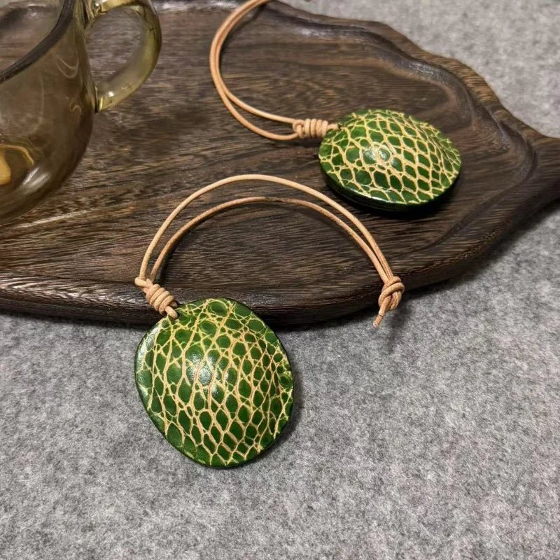 Durian - Inspired Leather Bag Charm – Handmade Full - Grain Leather Fruit Accessory | Unique Tropical Pendant for Handbags | Exotic Gift for Her - Tomlynam