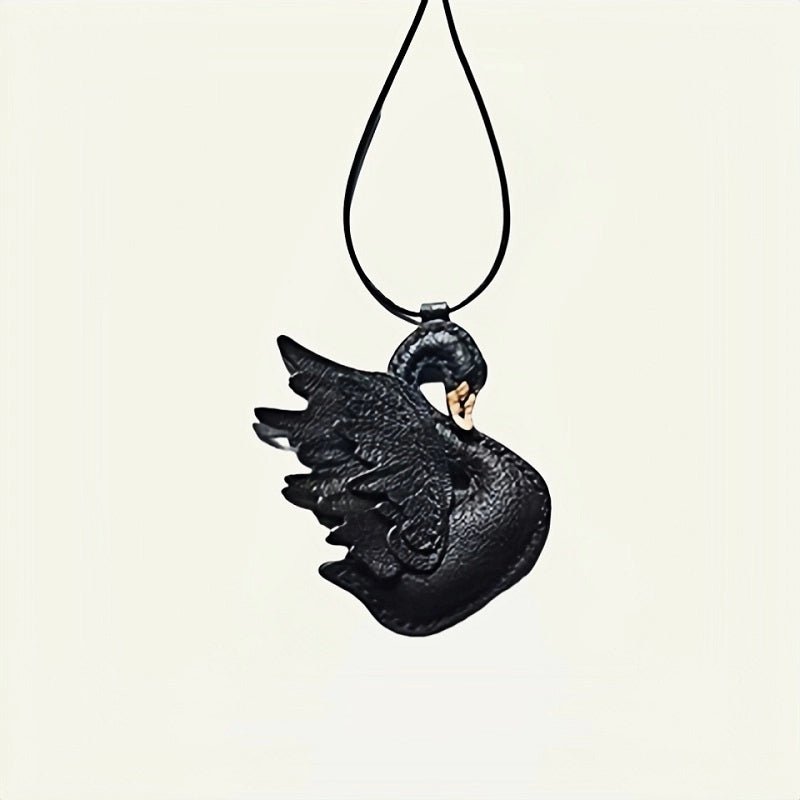 Elegant Black and White Swan Bag Charm – Original Design, Premium Leather, Handcrafted Accessory, Keychain for Women, Ideal for Unique Gifts - Tomlynam