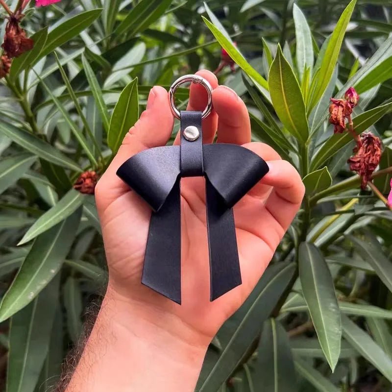 Elegant Leather Bow Bag Charm – Handmade Multi - Color Genuine Leather Pendant | Minimalist Feminine Accessory | Premium Gift for Her - Tomlynam