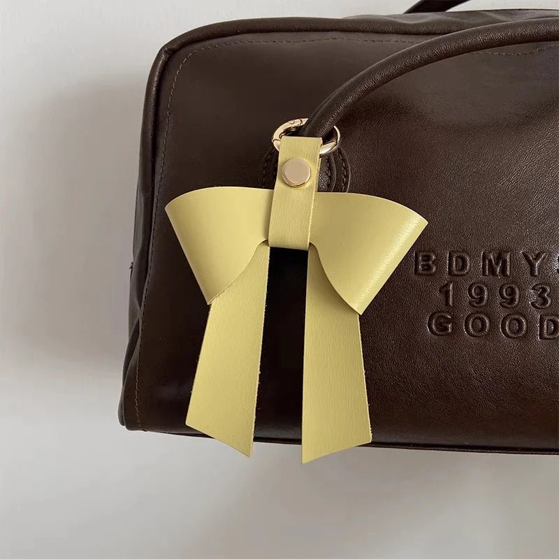 Elegant Leather Bow Bag Charm – Handmade Multi - Color Genuine Leather Pendant | Minimalist Feminine Accessory | Premium Gift for Her - Tomlynam
