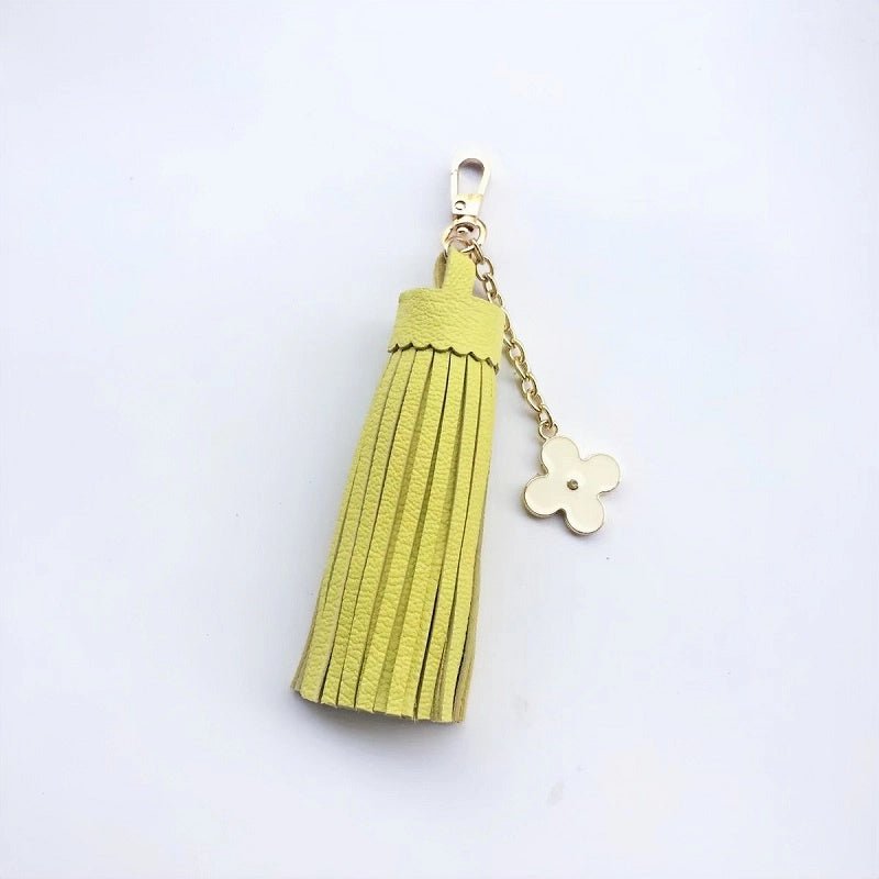 Elegant Long Lambskin Tassel Bag Charm – Handcrafted DIY Accessory for Women’s Handbags and Keys - Tomlynam