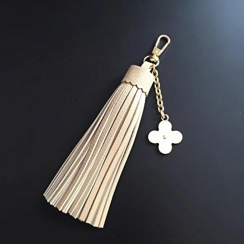 Elegant Long Lambskin Tassel Bag Charm – Handcrafted DIY Accessory for Women’s Handbags and Keys - Tomlynam