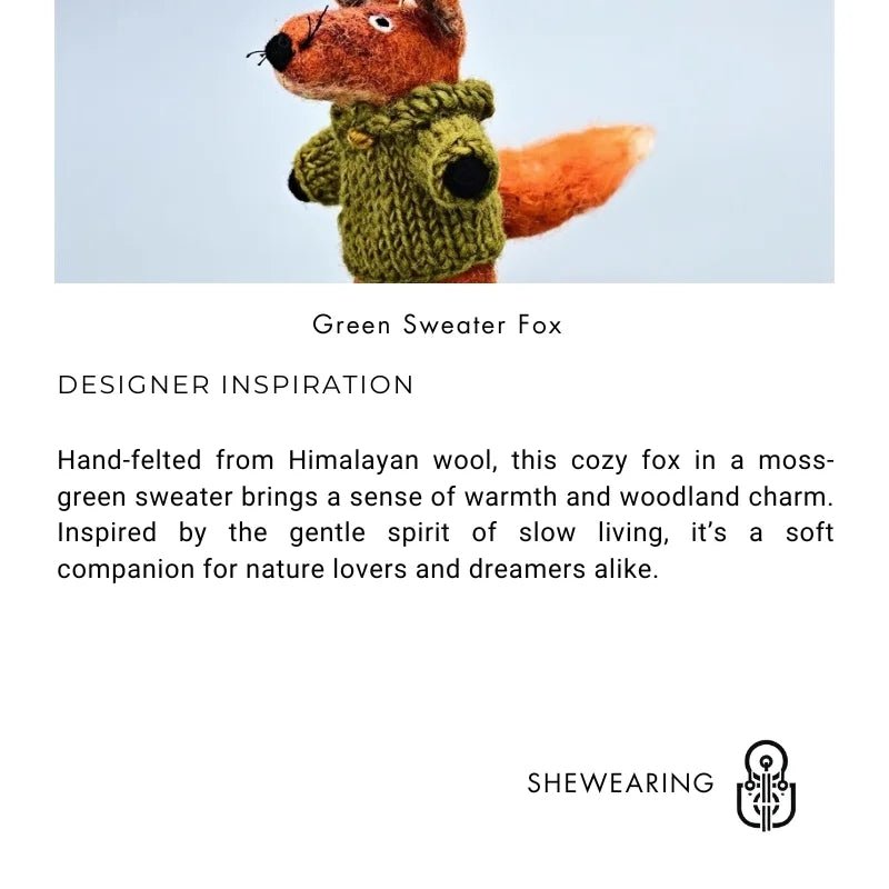 Hand - Felted Fox Bag Charm – Himalayan Wool Woodland Companion | Slow Living Gift Idea - Tomlynam