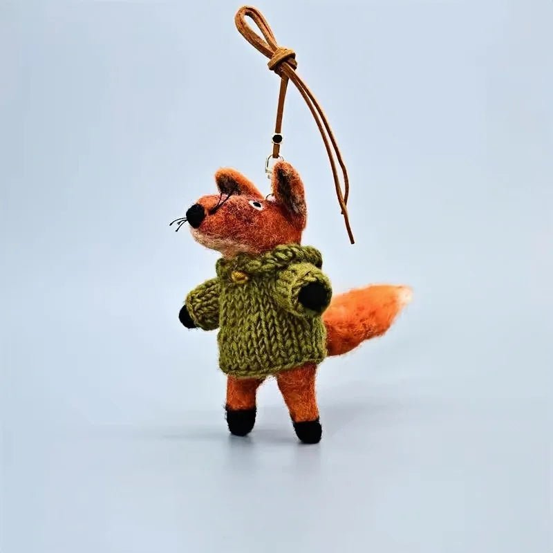 Hand - Felted Fox Bag Charm – Himalayan Wool Woodland Companion | Slow Living Gift Idea - Tomlynam