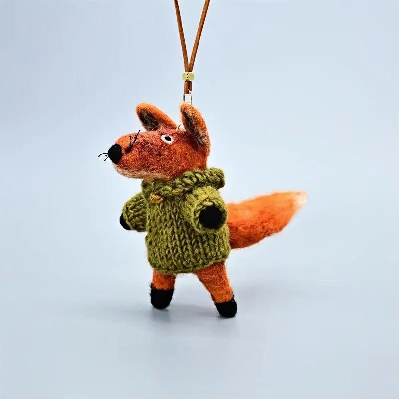 Hand - Felted Fox Bag Charm – Himalayan Wool Woodland Companion | Slow Living Gift Idea - Tomlynam