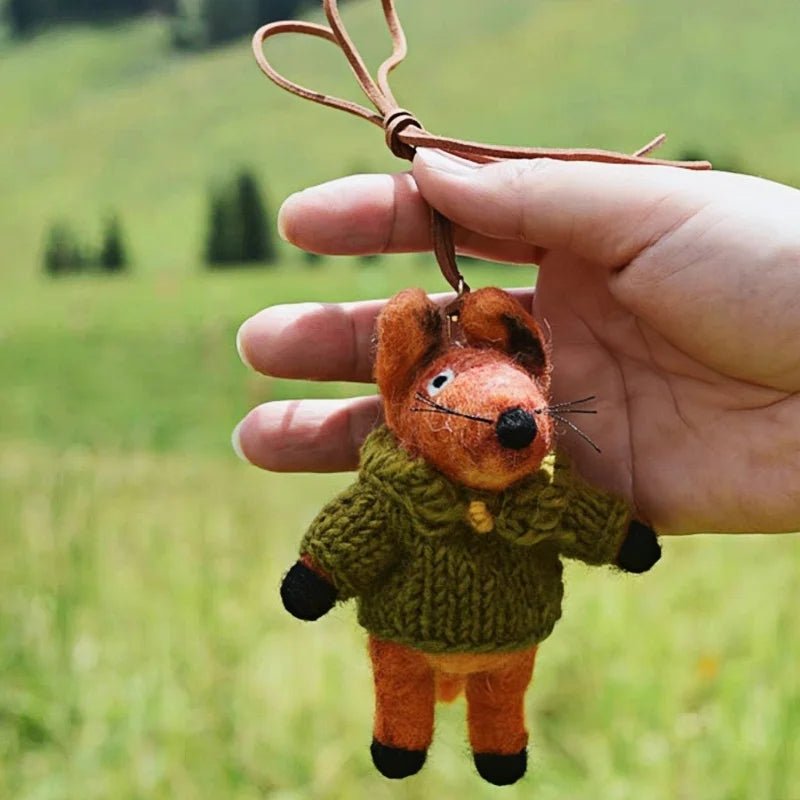Hand - Felted Fox Bag Charm – Himalayan Wool Woodland Companion | Slow Living Gift Idea - Tomlynam