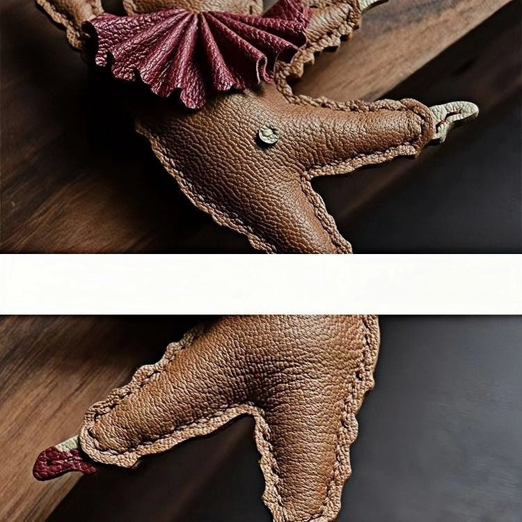 Handcrafted Ballet Bear Bag Charm – Full - Grain Lambskin, Elegant & Playful, Perfect Gift for Her - Tomlynam