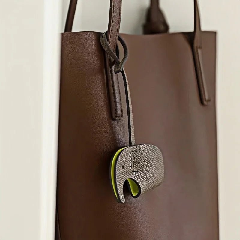 Handcrafted Elephant Leather Charm – Full - Grain Cowhide Bag Accessory with Minimalist Elegance - Tomlynam
