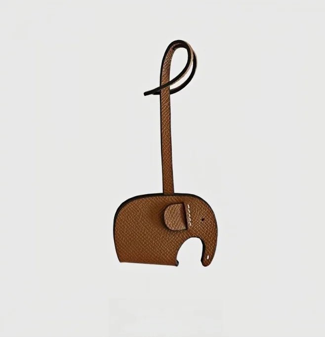 Handcrafted Elephant Leather Charm – Full - Grain Cowhide Bag Accessory with Minimalist Elegance - Tomlynam