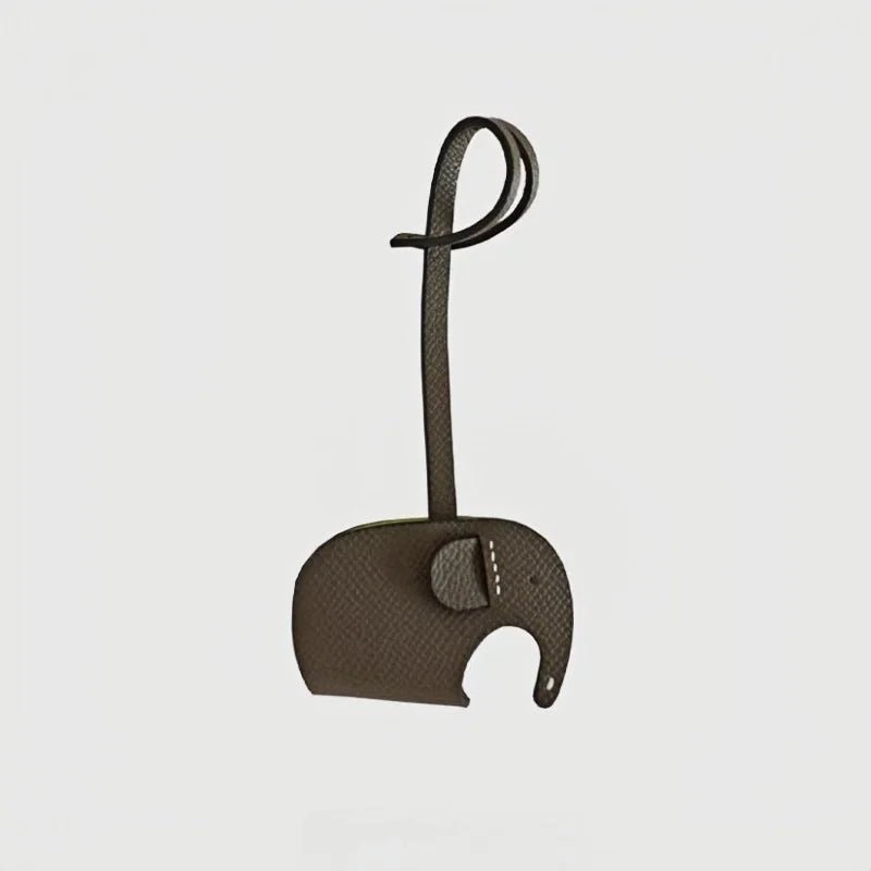 Handcrafted Elephant Leather Charm – Full - Grain Cowhide Bag Accessory with Minimalist Elegance - Tomlynam