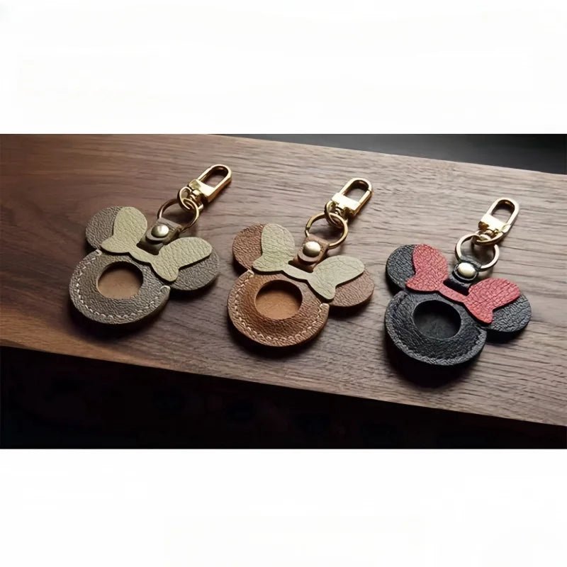 Handcrafted Leather AirTag Holder – Premium Full - Grain Goatskin Case for Apple AirTag | Secure & Stylish Anti - Loss Keychain Charm - Tomlynam