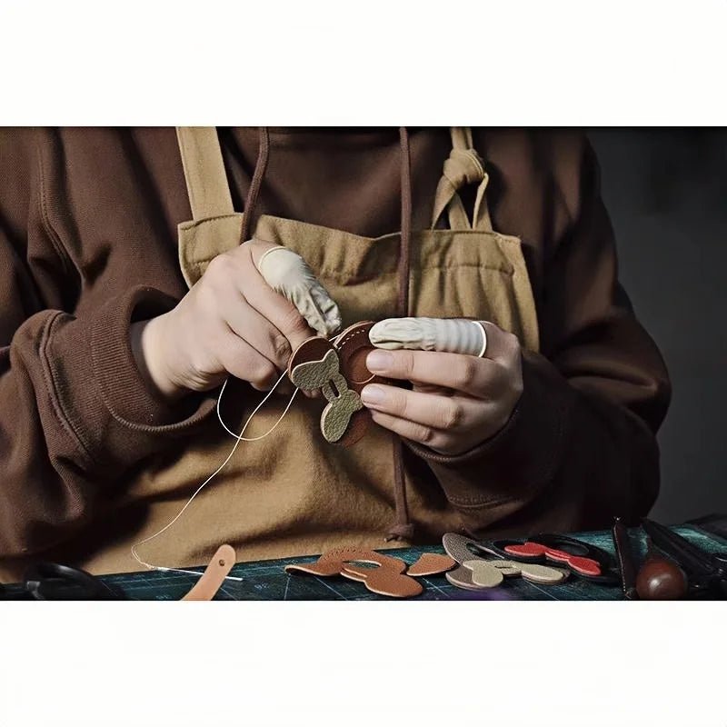 Handcrafted Leather AirTag Holder – Premium Full - Grain Goatskin Case for Apple AirTag | Secure & Stylish Anti - Loss Keychain Charm - Tomlynam