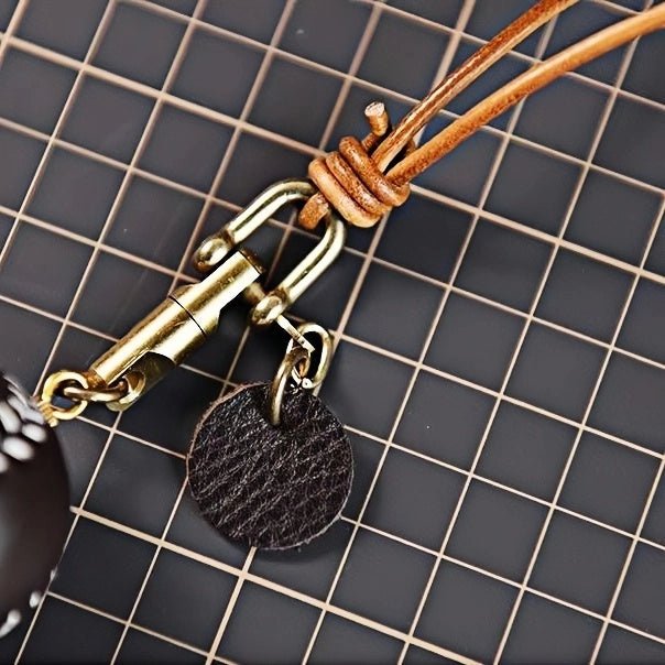 Handcrafted Leather Baseball Bag Charm – Genuine Cowhide, Keychain or Bag Accessory, Thoughtful Gift for Sports Lovers - Tomlynam