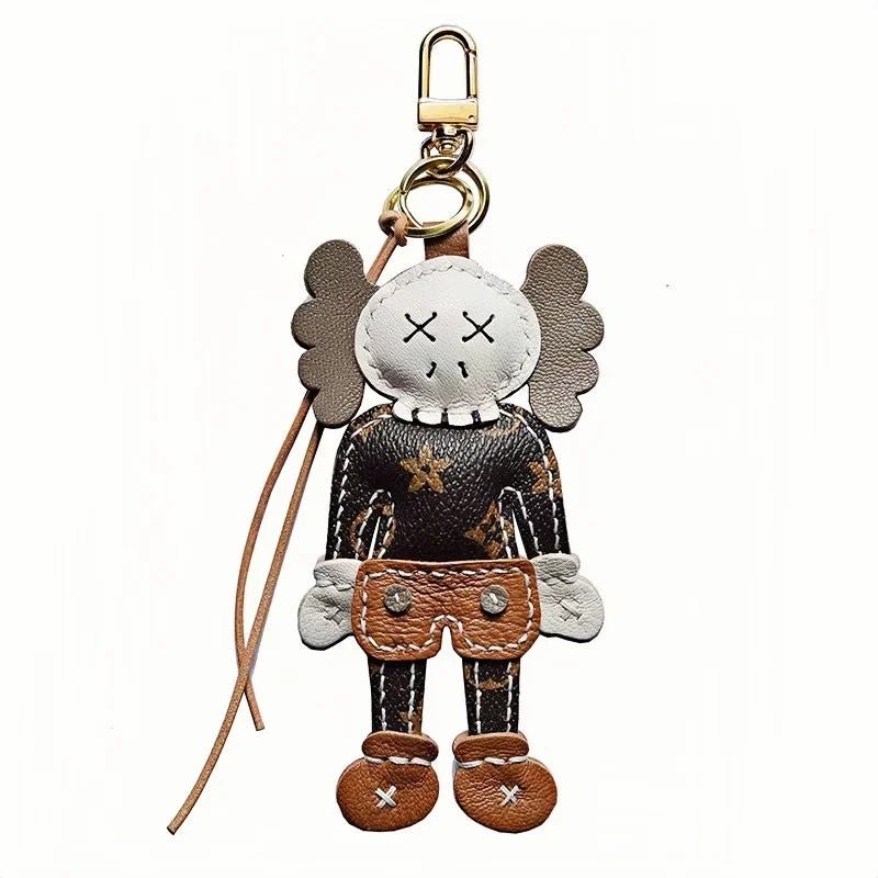 Handcrafted Leather Doll Charm – French Goatskin Keychain for Bags, Unisex Birthday Gift, Unique Trendy Style - Tomlynam