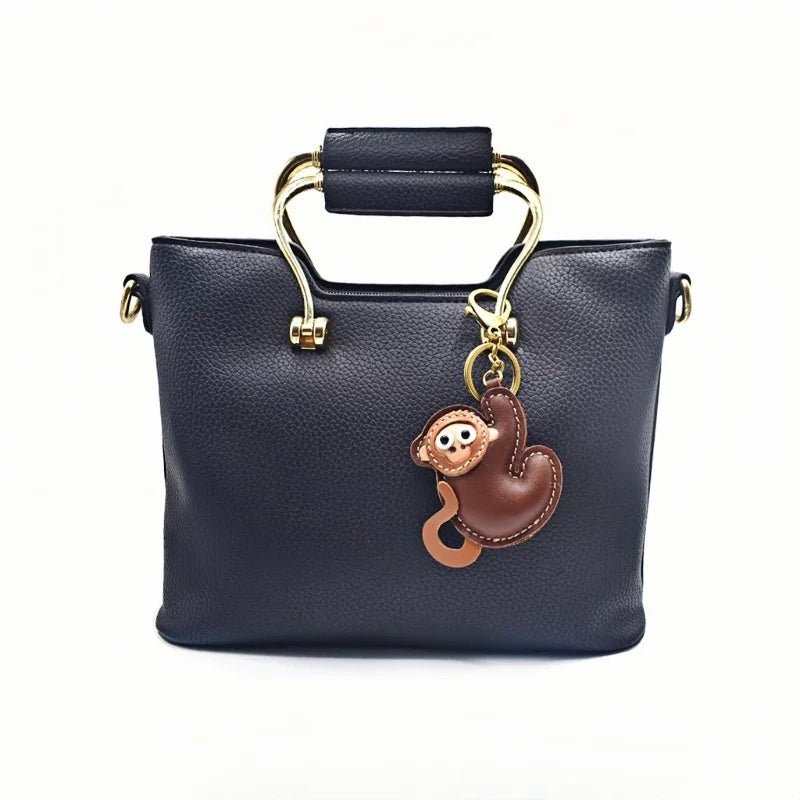 Handcrafted Lucky Monkey Leather Bag Charm – Full - Grain Leather Keychain | Zodiac Monkey Pendant | Car & Handbag Decoration - Tomlynam