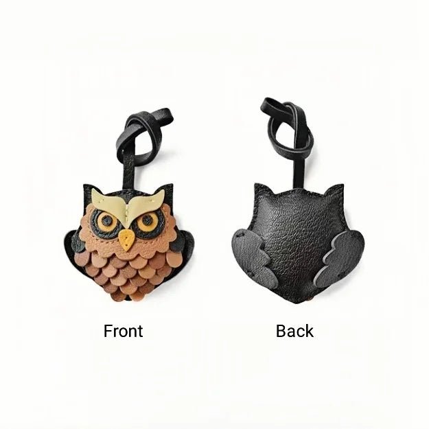 Handcrafted Owl Leather Bag Charm | Keychain | Premium Quality | Unique and Sophisticated Design - Tomlynam