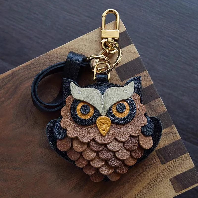 Handcrafted Owl Leather Bag Charm | Keychain | Premium Quality | Unique and Sophisticated Design - Tomlynam