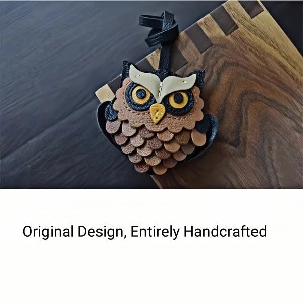 Handcrafted Owl Leather Bag Charm | Keychain | Premium Quality | Unique and Sophisticated Design - Tomlynam