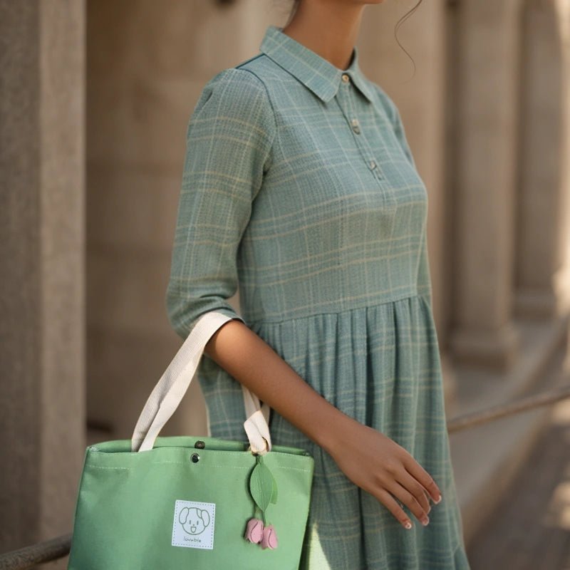 Handcrafted Pink Tulip Bag Charm in Premium French Lambskin – Elegant Floral Design for Bags and Keys, Artisan - Made Gift for Her - Tomlynam