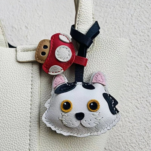 Handcrafted Sheepskin Cat Bag Charm – Adorable Key Accessory for Pet Lovers - Tomlynam