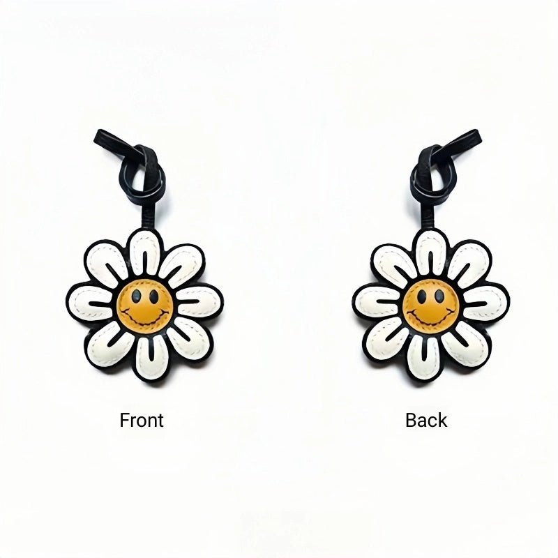 Handcrafted Sunflower Leather Bag Charm – Full - Grain Lambskin Keychain, Minimalist and Fashionable Gift for Women - Tomlynam